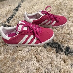 Adidas Kids Fuchsia and White Sneakers